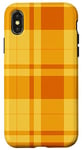 Coque pour iPhone X/XS Jaune Orange Halloween Plaid Automne Automne Citrouilles