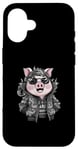 Coque pour iPhone 16 Cochon kawaii de dessin animé avec une tenue de dragon cool