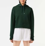 Lacoste Womenss Short Cut Cotton Hoodie in Green material_cotton - Size 14 UK