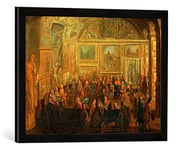 'Image encadrée de Jean-Baptiste Martin "Vue du salon de Diane au Louvre ; unse séance de l'Académie de peinture, d'art dans le cadre de haute qualité Photos fait main, 60 x 40 cm, noir mat