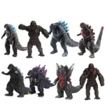 2024 8st Godzilla vs Kong Movie 3,5" Actionfigurer Toy Godzilla King Kong Titan Beast Collection Modell Barnpresent