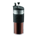 Bodum 11100-01BUS, Black, Tea and Coffee Press, Plastic Insulated Travel Mug, 15 Ounce