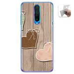 Coque Gel TPU pour Xiaomi Pocophone Little X2 Design Coeurs Bois Dessins