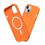 RhinoShield Coque Compatible avec [iPhone 15] | SolidSuit Compatible avec Magsafe - Coque Fine avec Technologie d'absorption des Chocs et Finition Premium Mate - Orange