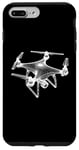 Coque pour iPhone 7 Plus/8 Plus Drone 3D Wireframe - Drone volant vintage amateur de pilote