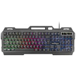 Mars Gaming MK120ES, Clavier Gaming FRGB, Aluminium, Antighosting, Support pour Smartphone, Gris et Noir, Langue Espagnole