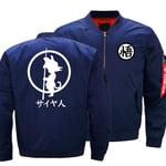 Sweat-Shirt pour Homme Veste Bombardier à Manches Longues Cardigan Zippé Outwear Hauts - Imprimé 3D Goku Casual À Capuche Unisexe Hiver Chaud Épais Manteaux,Bleu,XL