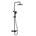 Colonne de baignoire thermostatique noire extensible - tête 25 cm - COLORS SARODIS