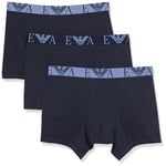 Emporio Armani Men's 3-Pack Bold Monogram Boxer Shorts, Marine/Marine/Marine, XXL (Pack of 3)