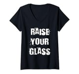 Womens Raise Your Glass Toast V-Neck T-Shirt