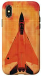 Coque pour iPhone X/XS Orange Abstrait Pois Vintage F4 Phantom II Jet Fighter