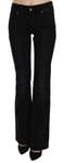 GALLIANO Jeans Black Mid Waist Wide Leg Boot Cut Casual Denim s. W25