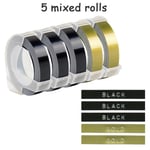 Yance-Etiqueteuse manuelle noire pour MOalerE101,bricolage,imprimante d'étiquettes avec ruban adhésif de 9mm pour étiqueteuse à gaufrer Dymo - Type 5pcs mixed color #E