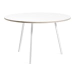 HAY - Loop Stand Round Table - White - Ø120 cm - Matbord - Leif Jørgensen - Vit - Metall/Trä