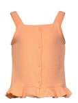 Kogthyra Singlet Frill Top Wvn Tops T-shirts Sleeveless Orange Kids Only