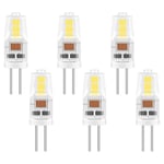 Caldarax 6 Pack Ampoule G4 LED, AC/DC 12V 2W Équivalent 20W Lampes Halogène, Blanc Froid 6000K, 200LM, G4 Ampoule à Économie D'énergie, pour Lustre de Hotte Aspirante, Non Dimmable