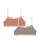 DIM Fille Les Pockets Coton Doux Et Confortable X2 Soutien-Gorge, Imprimé Soleil/Rose Brique, 8 Ans EU