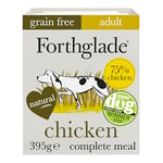 Forthglade Wet Dog Food (18 x 395g Trays) - Adult 1 year +, Grain Free with Chicken, Butternut Squash & Vegetables , Stomach Sensitive Dog Food with Natural Ingredients,