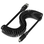 USB coiled 8pin Data Sync Car Charging Cable for iPhone 1.5m Stretchy spring NEW