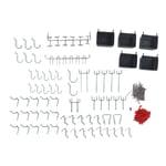 Assortiment de crochets pour panneau perfor&eacute;, 114 pi&egrave;ces, Kit d'organisation de rangement d'outils pour atelier &agrave; domicile