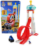 Paw Patrol - Pat Patrouille - Quartier Général Rescue Wheels - Voiture Figurine Chase Pat Patrouille À Collectionner - Sons & Lumières - Pat Patrouille Jouet - Voiture Enfant - Jouet Enfant 3 Ans et +