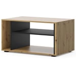 Bestmobilier - Ozzy - table basse - bois et noir - 90 cm - bois / noir