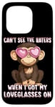 iPhone 15 Pro Can't See The Haters Loveglasses On Monkey Heart Glasses Case