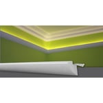 DECOSA Moulure pour ruban LED G35 - polystyrène - blanc - 45 x 42 mm - long. 2 m - 5 pces (=10 m) - blanc