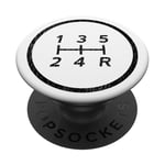 Distressed Retro 80s Gear Shift 5-Speed Straight Car Lover PopSockets PopGrip Adhésif