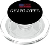 Charlotte City Drapeau USA Voyageant US Amérique Town PopSockets PopGrip pour MagSafe