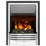 Dimplex Pomona Optimyst Inset Electric Fire, Contemporary Style Black and Chrome Ultra-realistic 3D LED Flame Effect Fire with Adjustable Flame and Smoke, 2kW Adjustable Fan Heater and Remote Control