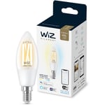 Ampoule led Connectée Wi-Fi, claire, Flamme E14, Nuances de Blanc, équivalent 40W, 470 lumen, fonctionne avec Alexa, Google Assistant et Apple