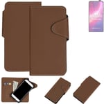 Protective cover for Motorola One Hyper flip case faux leather brown mobile phon