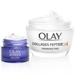Olay Collagen Peptide24 Moisturiser, Day Face Cream with Collagen Peptides & ...