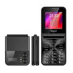 UNIWA F265 clavier telephone pliant 2.55 pouces 4 SIM 1400mAh camera Bluetooth FM Radio 2G fonction telephone Noir