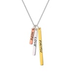 Sterling Silver three tone love, hope and faith necklace