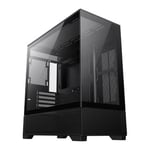 GameMax Vista Mini Black MATX Gaming Case with Tempered Glass Front and Side Panels V4.0 ARGB PWM 9 Port Fan Hub Included