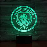 Manchester City F.C USB 3D Anime Nattlampa Atmosfärisk LED Bordlampa Julgåvor för fotbollsälskare Dekorativ lampa för barn