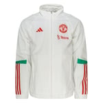 Manchester United Träningsjacka Presentation Tiro 23 - Vit - adidas, storlek Small