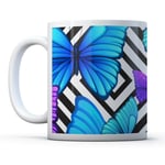 Pretty Blue Butterflie?s - Drinks Mug Cup Kitchen Birthday Office Fun Gift #8661