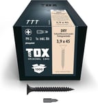 TOX Vis pour construction rapide DRY FG 3,9 x 45 mm, avec chargeur pour montage rapide avec visseuse à chargeur, filetage fin, plaque de plâtre sur ossature métallique, 1000pcs, 142453253945