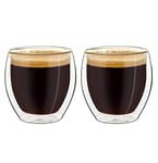 Creano Double Walled Espresso Glasses 100ml - Insulated Coffee Cups - Handmade Heat Resistant Mugs - 2 pcs (Pack of 1)