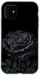 Coque pour iPhone 11 Rose noire gothique pour fille - Pour la Saint-Valentin, Halloween