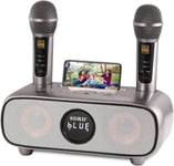 Microphone karaoké,kit Karaoke,Machine de karaoké Bluetooth portableavec 2 Microphones sans Fil pour Le Chant,système de sonorisation Portable pour la fête,Les activités,Support Bluetooth, AUX,USB/TF