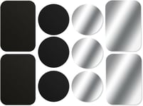 [10 Pièces Plaques Métalliques Avec Adhésif (6 Rondes 4 Rectangulaires) Pour Support Téléphone Voiture Magnétique/Support Voiture Aimanté Universel Metal Plate Pour Smartphone - Noir+Argent(Q135)