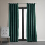 HPD Half Price Drapes Rideaux occultants en Velours de 213,4 cm de Long – Rideau occultant à la Chaleur et à la lumière – pour Chambre à Coucher et Salon (1 Panneau), 127 x 213 cm (l x L), Vert forêt