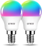 LVWIT E14 Dimmable Smart LED Bulb, Golf Ball Smart Bulb E14,470Lm, 4.9W Replace