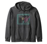 MTV Music Television Record Vinyl Vintage Big Chest Logo Zip Hoodie