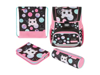 Herlitz Loop Plus Cute Cat, Pencil Pouch, Sport Bag, Pennal, Skolesekk, Jente, Barneskole, Ryggsekk, 16 L, Forlomme, Sidelomme