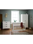 Obaby Maya Mini Cotbed Double Wardrobe & Changing Unit Dresser Set, White Natural